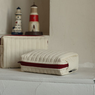 Косметичка узкая «Морская», бежевая, размер М